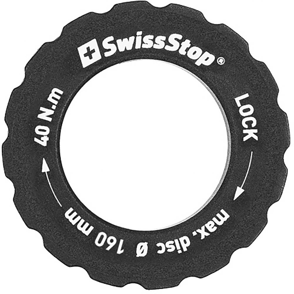 SwissStop Centerlock Lockring max 160 mm 160 Schwarz - sichere Befestigung für Bremsscheiben