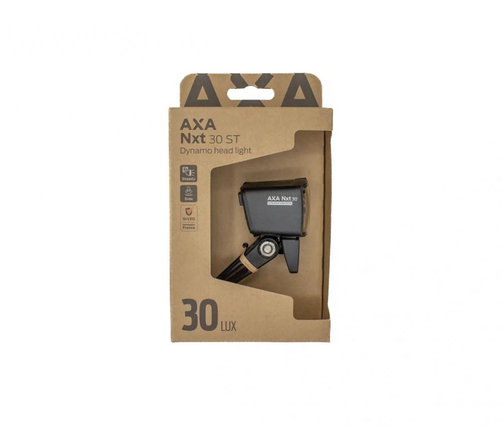 AXA Nxt 30 Dynamo Steady LED Frontlicht - 30 Lux Fahrradlampe mit Standlichtfunktion