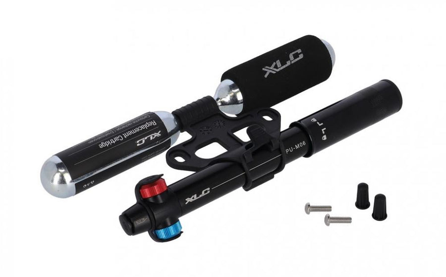 XLC MTB CO2-Mini-Kombipumpe schwarz inkl 2x 25g Patronen DV/SV/AV