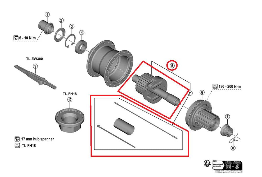 SHIMANO Nabenachse FH-U6060 [135 mm] - präziser Lauf und hohe Stabilität