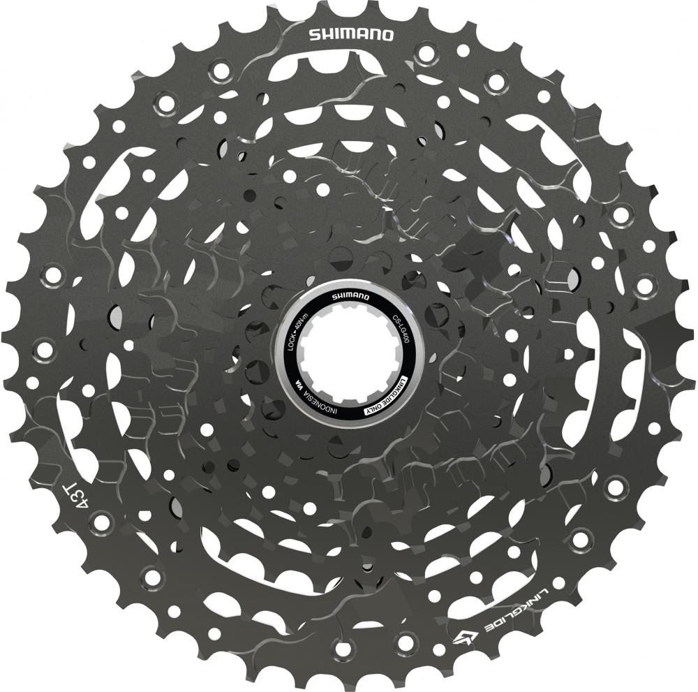 SHIMANO LINKGLIDE CS-LG400 10-fach Fahrradkassette in dunkelgrau, 11-43 Zähne.