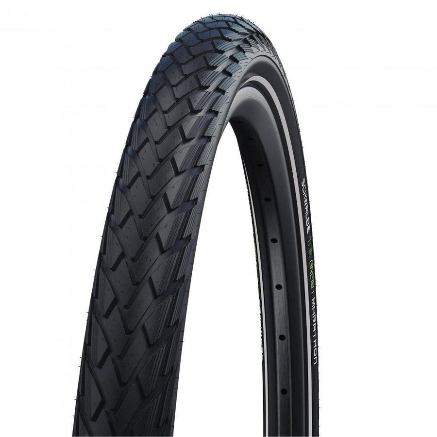 Schwalbe Marathon E-50 Fahrradreifen, 28x1.40 (37-622), schwarz mit Reflexstreifen, GreenGuard Pannenschutz.