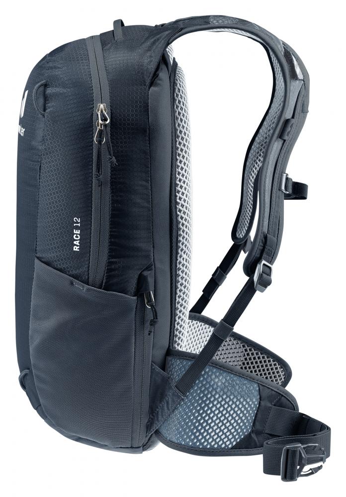 Deuter Race 12 Fahrradrucksack 12L Schwarz - Leichter Rucksack mit Airstripes für Radfahrer