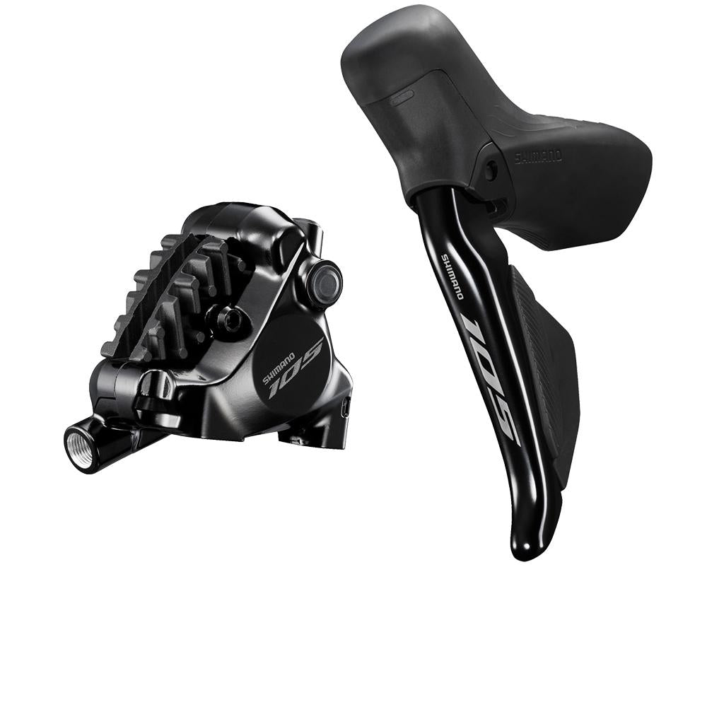SHIMANO Scheibenbremse 105 R7170 VR - hydraulische Rennrad-Bremsanlage mit STI, Leitung und Bremssattel
