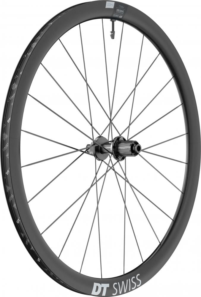 DT Swiss Laufrad ARC 1400 Dicut Disc 622 x 38 mm Schwarz - leichtes Aero-Carbonlaufrad für Berge