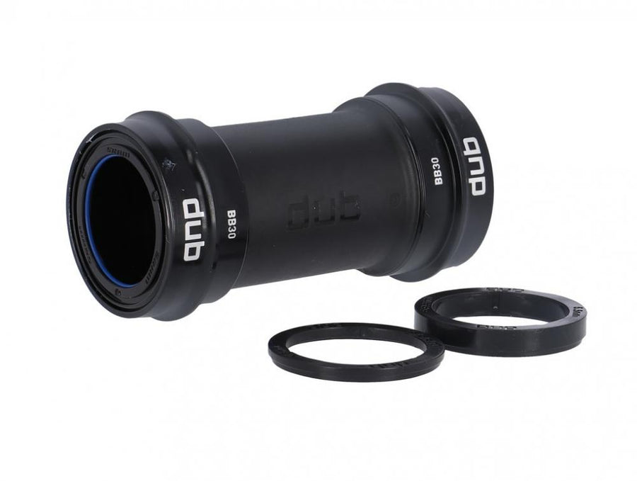 SRAM DUB BB30 Road Wide 68mm Stahl Innenlager in Schwarz mit Spacern.