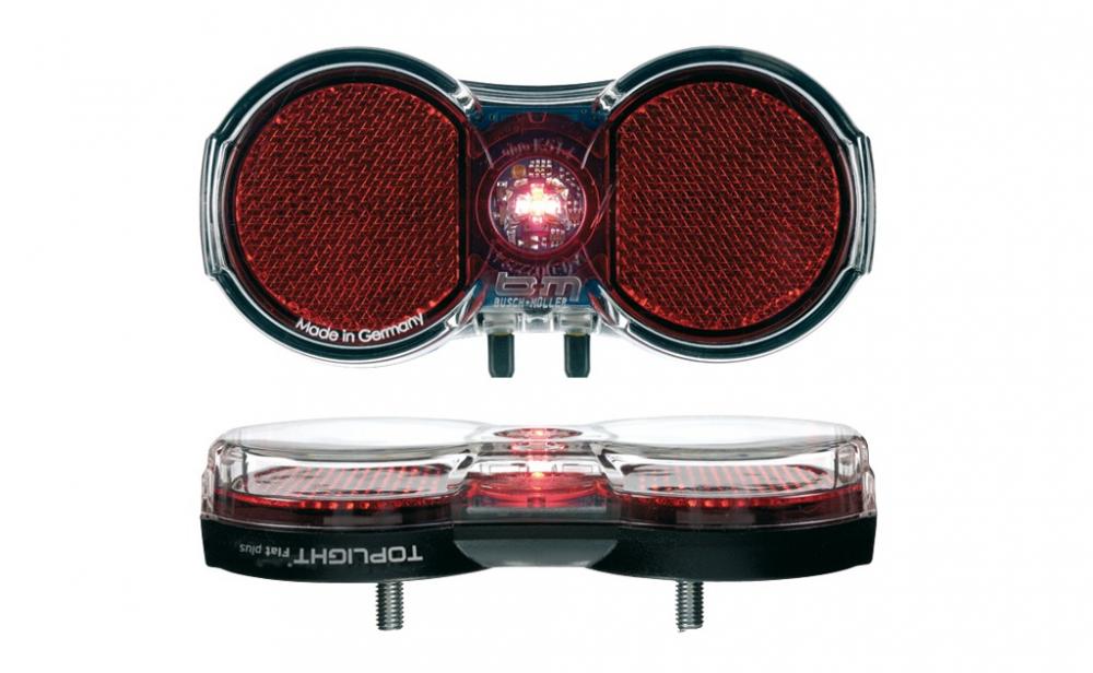 Busch&Müller Toplight Flat permanent STVZO Batterie-Rücklicht. Made in Germany, mit roten Reflektoren.