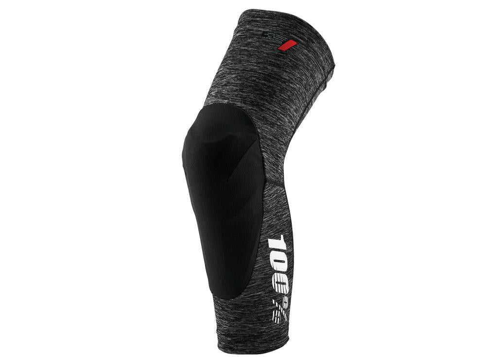 100% Teratec knee guards XL Grey Heather / Black - leichter Trail-Knieschoner mit Level-1-Schutz