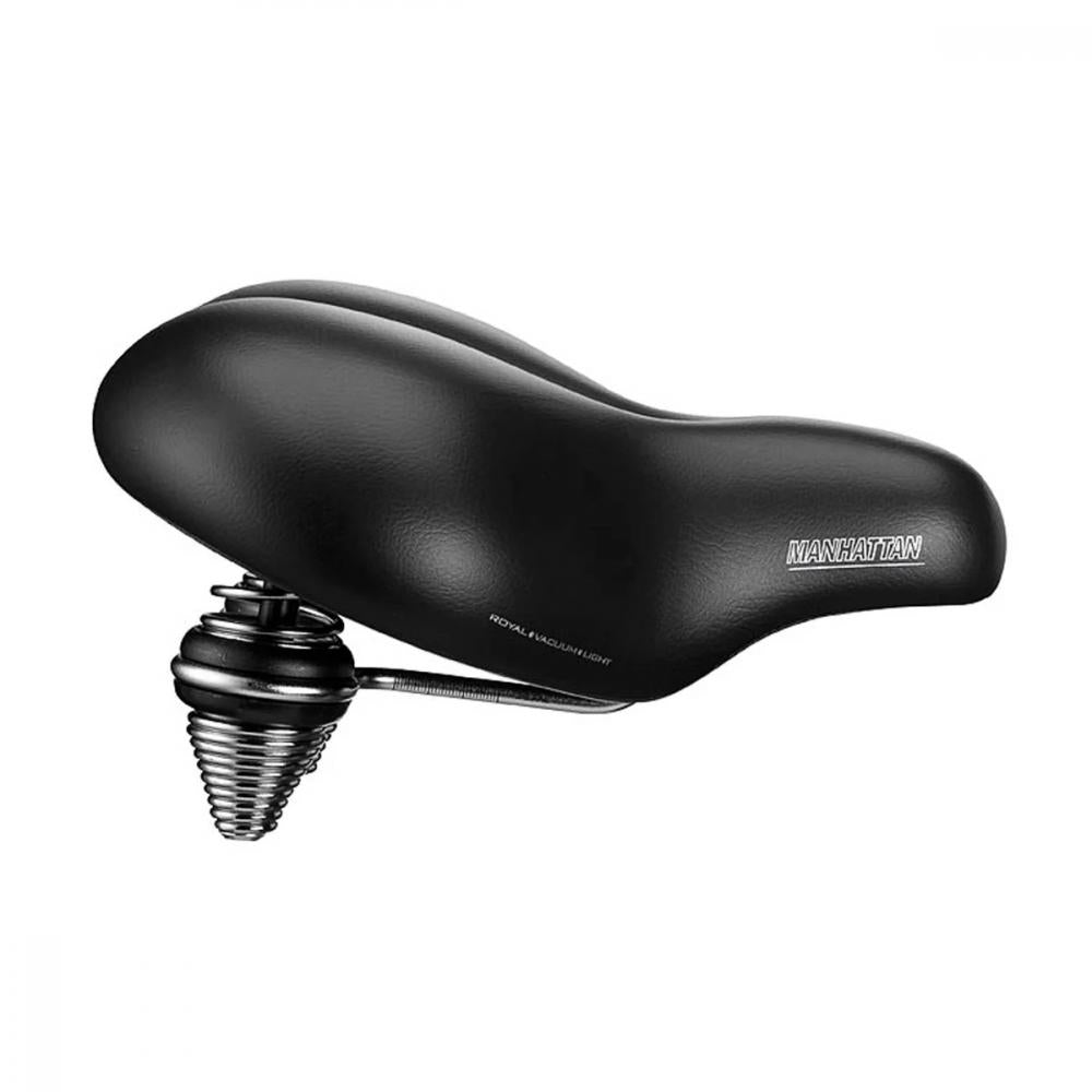 Selle Royal Manhattan Premium Unisex Fahrradsattel, schwarz, 270x245mm, mit Federung für entspanntes Fahren.