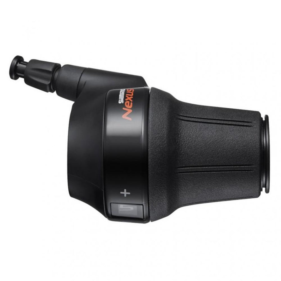 Schwarzer Shimano Nexus SL-C7000 5-fach Drehgriffschalter für 5-Gang Nabenschaltungen.