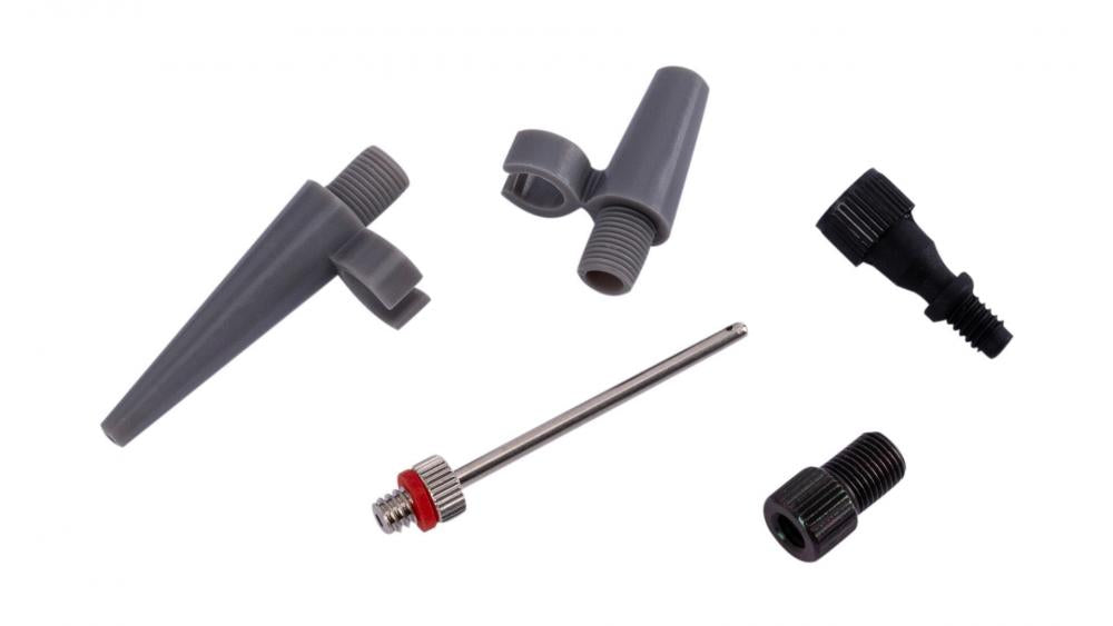 Zefal Ventiladapter-Set, 5-teilig, kompatibel mit AV, DV, SV, inklusive Ballnadel und Adapter für Luftmatratzen, ermöglicht flexibles Aufpumpen verschiedener Ventile