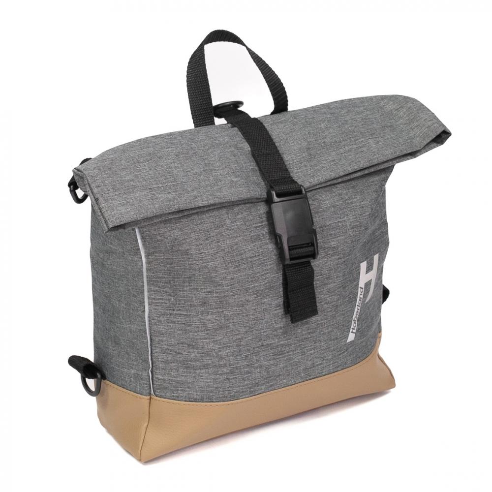 Haberland Lenker-Bike-Rucksack Keep Rollin' grau - flexible Rucksack-Lenkertasche mit KLICKfix