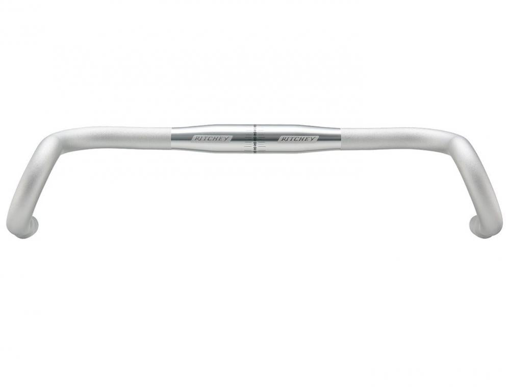 Ritchey Classic VentureMax Drop Lenker 31,8 mm, Breite 46cm - 58,5 cm, 102x76 mm, 6°/24°, HP Silber, ergonomisches Design, ideal für Gravel- und Adventure-Bikes