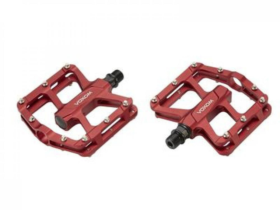 Voxom Pedal MTB Pe16 rot Aluminium anodisiert Cr-Mo Achse Gleitlager Austausch-Pins