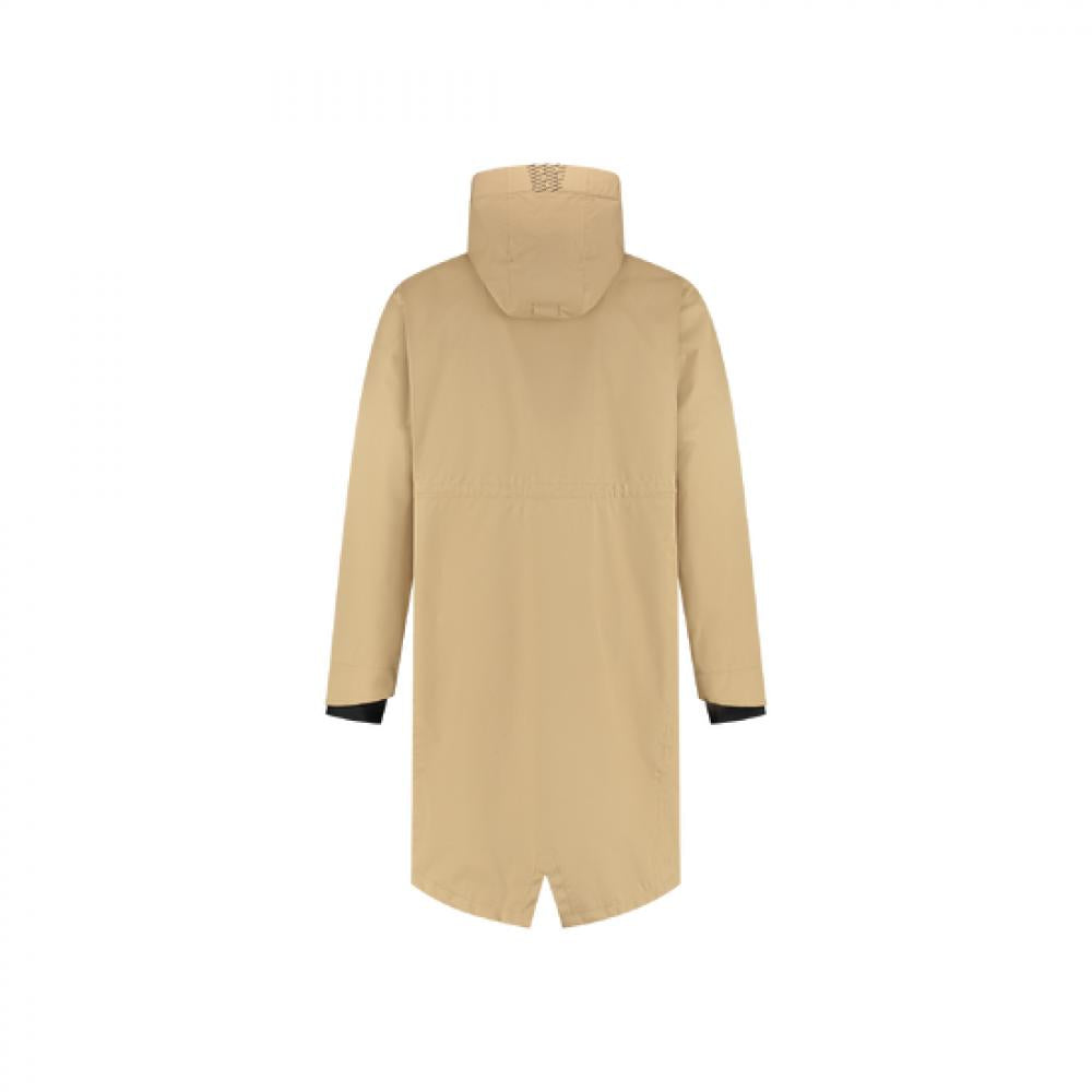 BBB Regenjacke Rainshield Parka L camel - wasserdicht atmungsaktiv, Kapuze, verlängerter Rücken, reflektierende Details, leicht verstaubar für Radtouren