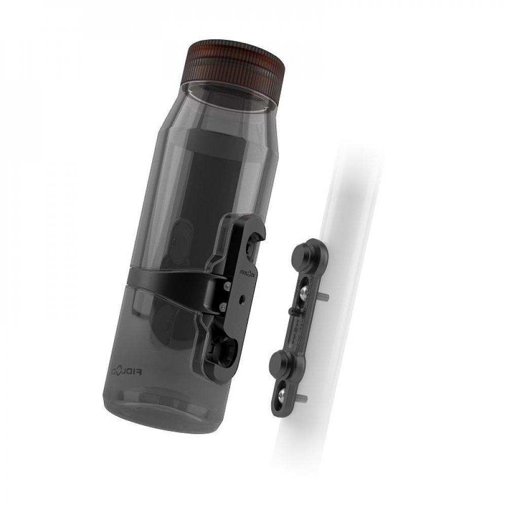 Fidlock TWIST bottle 700 life Set mit Bike Base, 700 ml, robustes Tritan, magnet-mechanische Halterung, große Trinköffnung, transparent schwarz