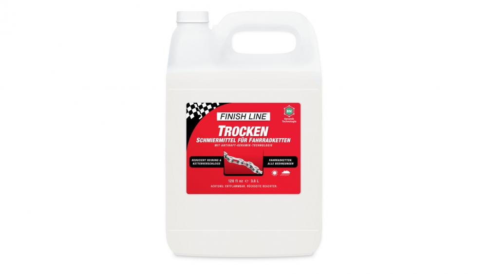 Finish Line Trockenschmiermittel 3,78L Kanister - Trocken Kettenöl mit Teflon für saubere, effiziente Schmierung Fahrradantrieb
