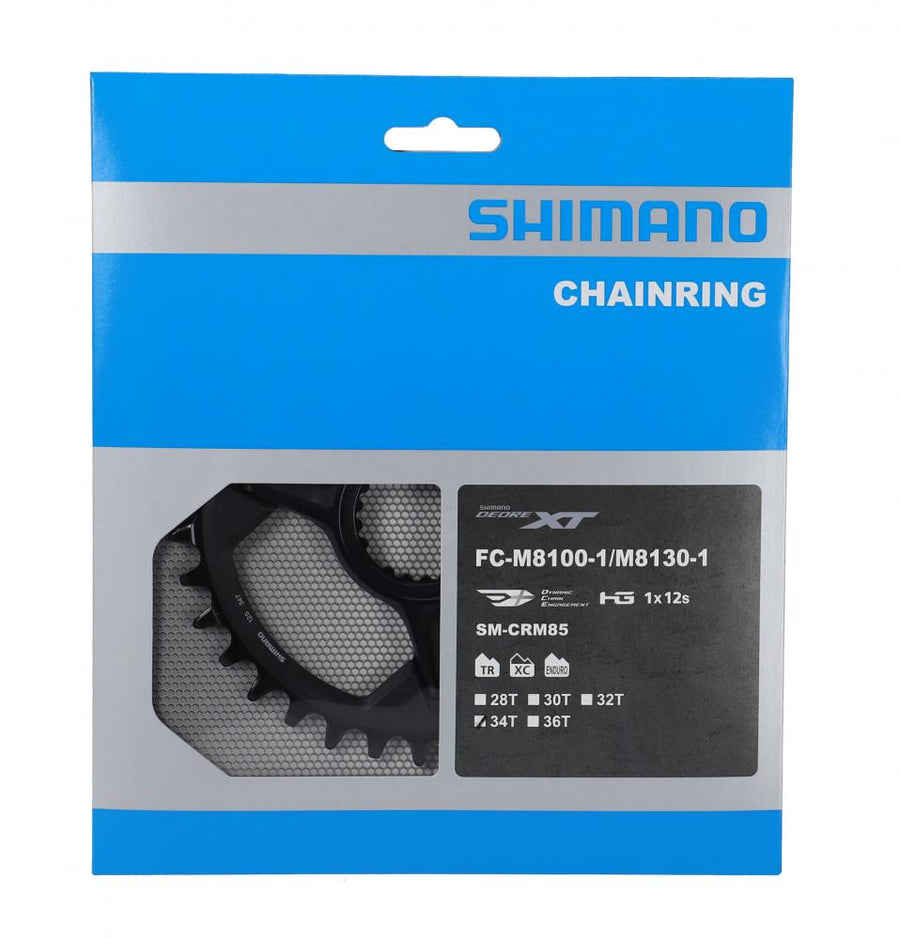SHIMANO Kettenblatt DEORE XT FC-M8100/8120/8130 34 Zähne – präzise 1-fach-Performance für Mountainbikes.