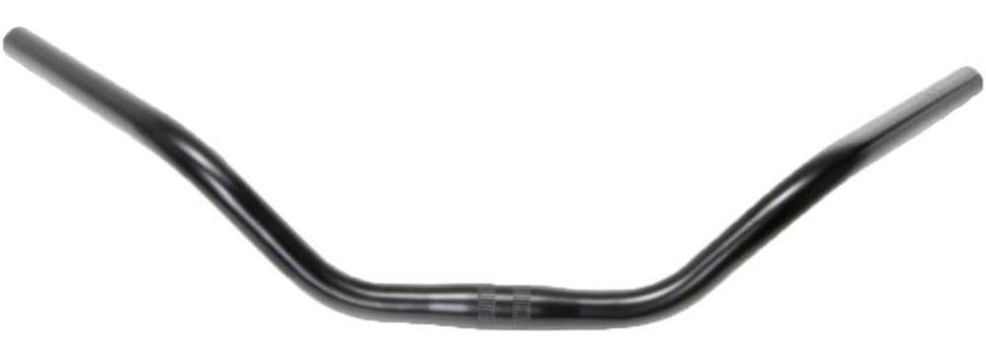 Schwarzer Ergotec Cruiser-Lenker mit 25,4 mm Klemmung, 590 mm Breite und 76 mm Höhe.