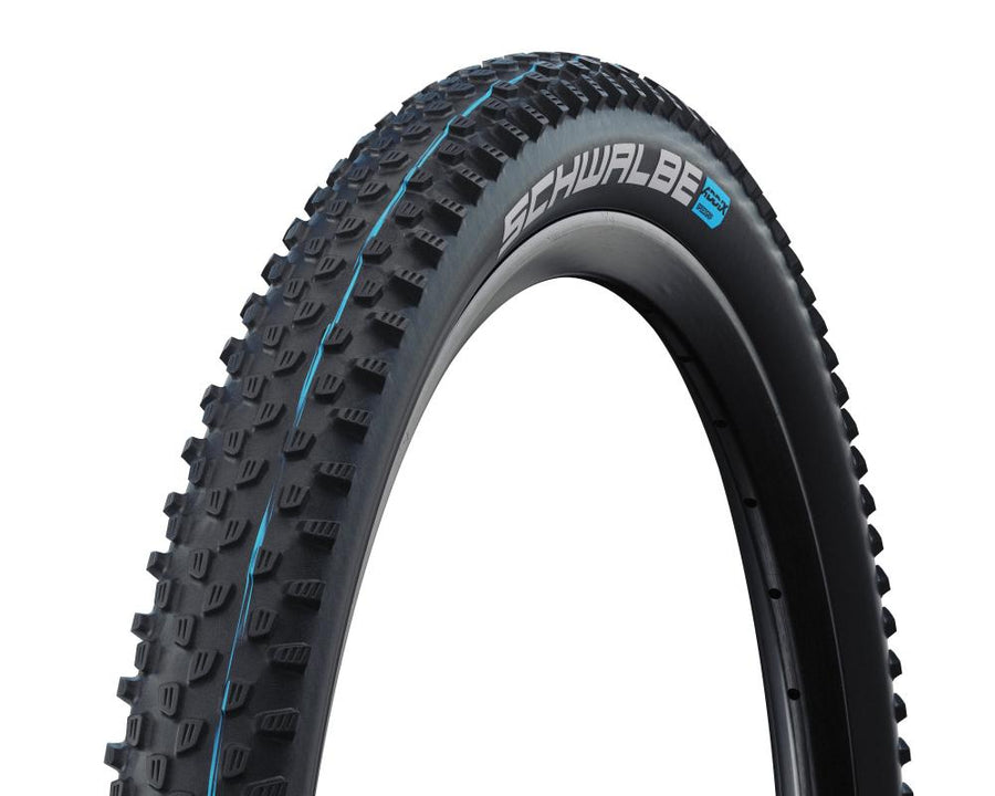Schwalbe Racing Ray 29x2.35" 60-622 TLE E-25 Faltreifen, schwarz mit blauem Profilstreifen