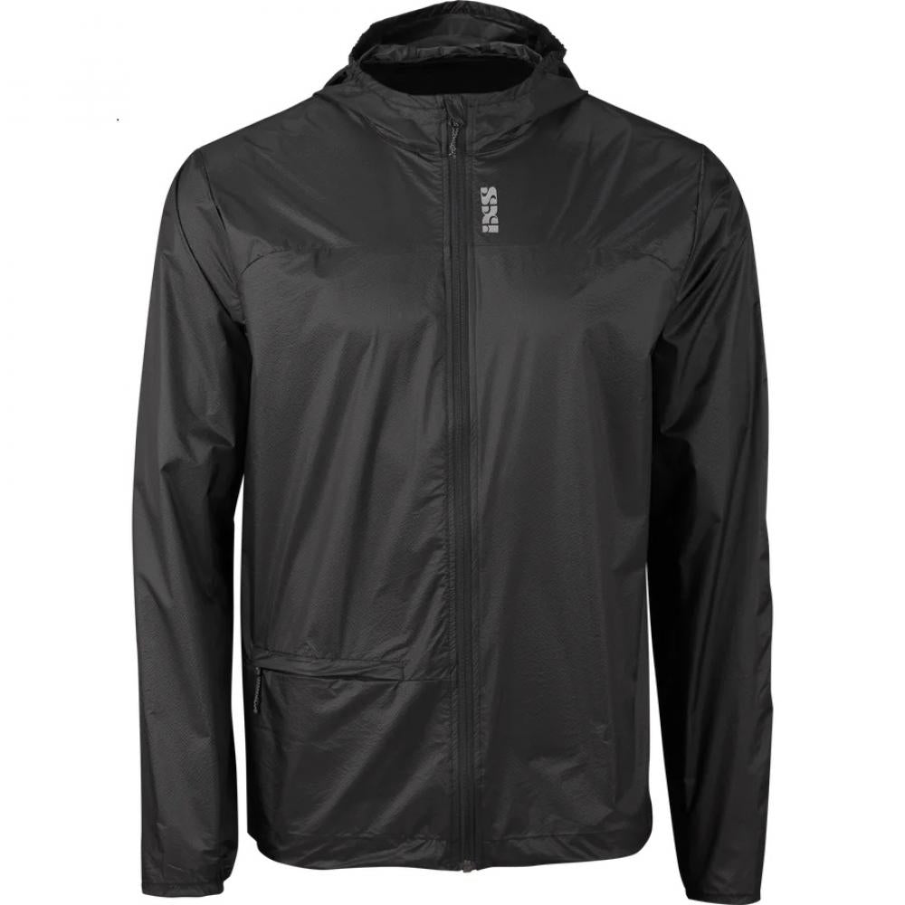 IXS Flow Windbreaker anthrazit, ultraleichte Wind- & Wetterschutzjacke mit Kapuze und Reißverschluss.