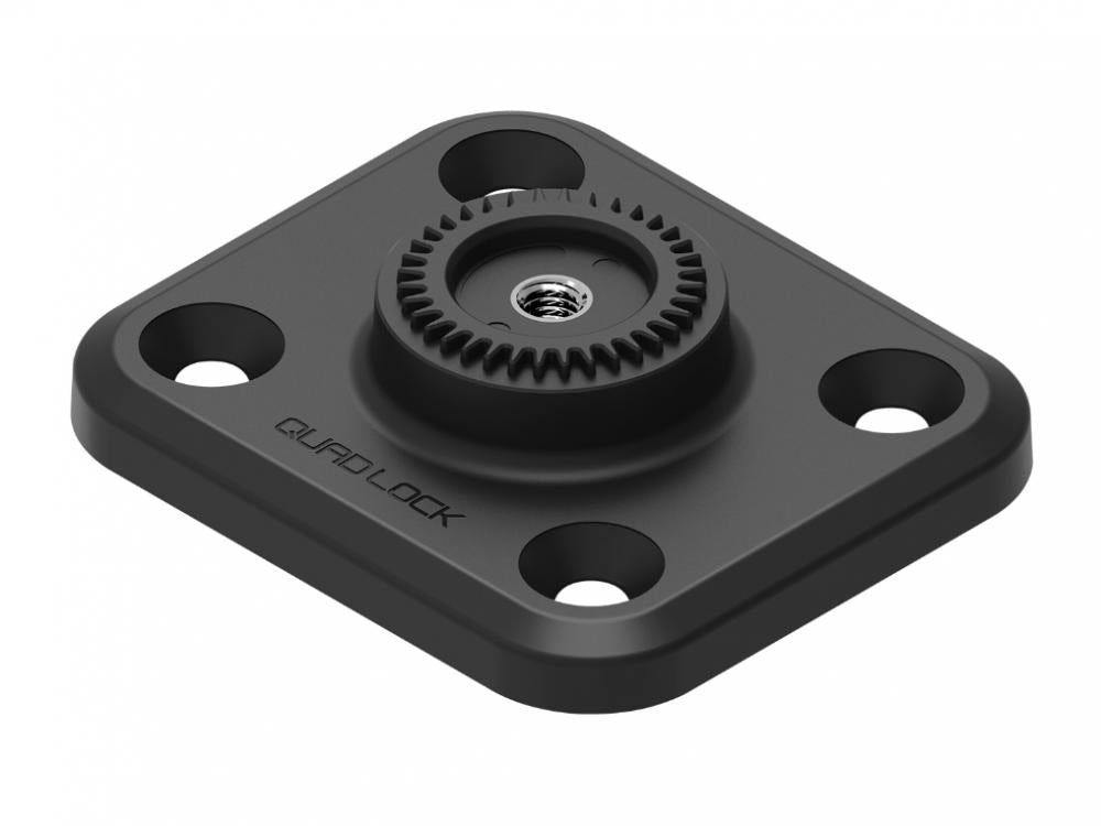 Quad Lock 360 Base Flachrechteckige 4-Loch-Halterung, schwarz, AMPS-kompatibel, inkl. Distanzhülse