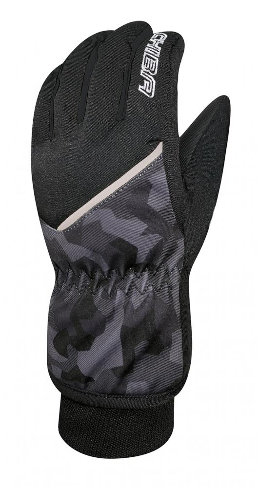 CHIBA Snow Flash - wasserdichte Winter-Radhandschuhe, Größe 7, Tarn/weiß