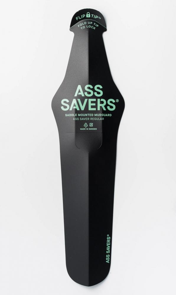 Schwarzer Ass Savers ASR-1 Regular Spritzschutz für Hinterrad, leichter Schutz für Rennrad, Gravel und MTB.