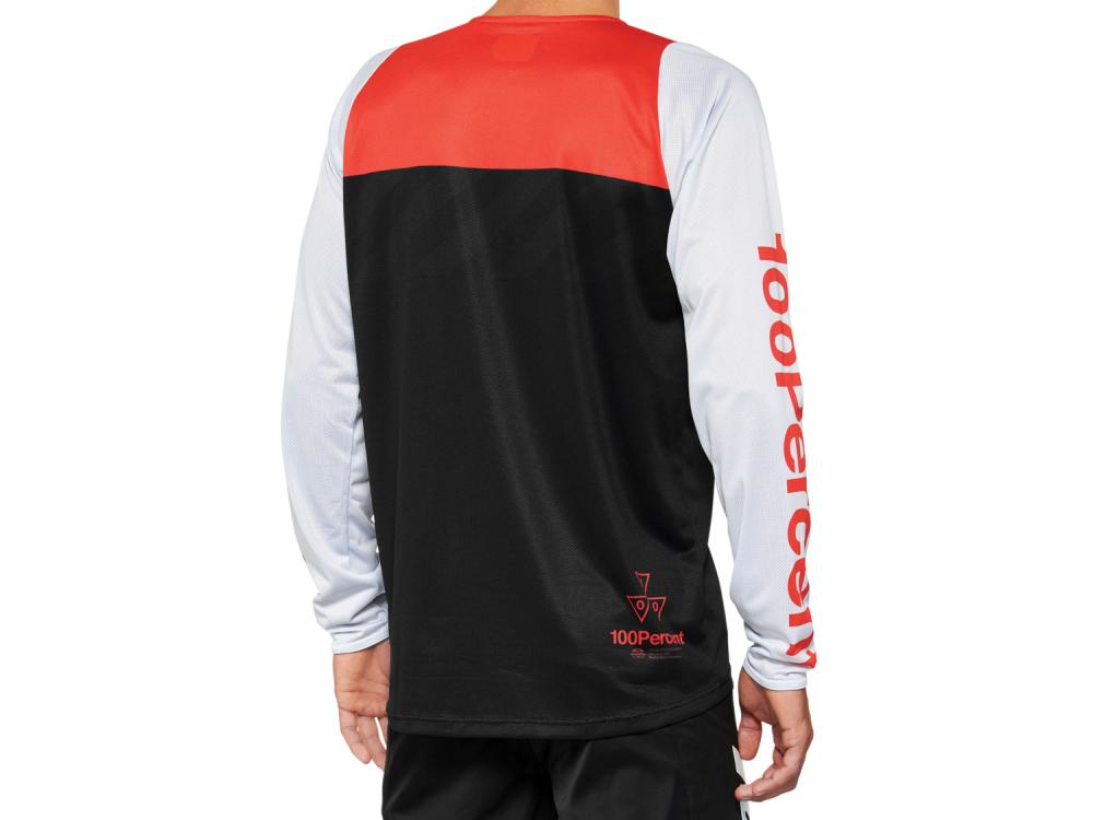 100% R-Core Long Sleeve Jersey S Black/Racer Red - leichtes DH-Trikot mit Schutz