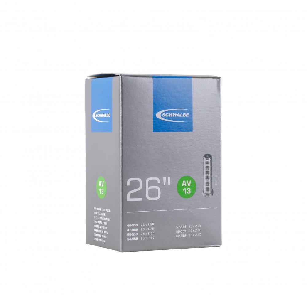 Schwalbe AV13 Fahrradschlauch 26 x 1,50-2,40 Zoll, 40-62-559