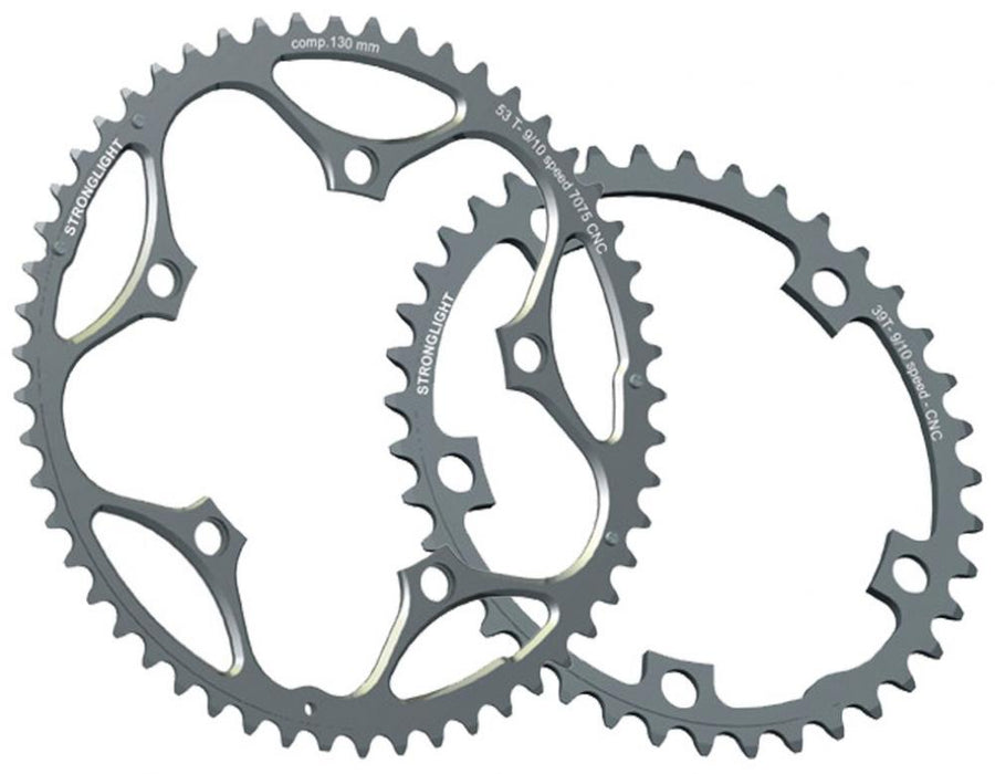 Stronglight Kettenblatt Type 130 S 52 Zähne silber 9/10-fach, BCD 130mm, CNC gefertigt.