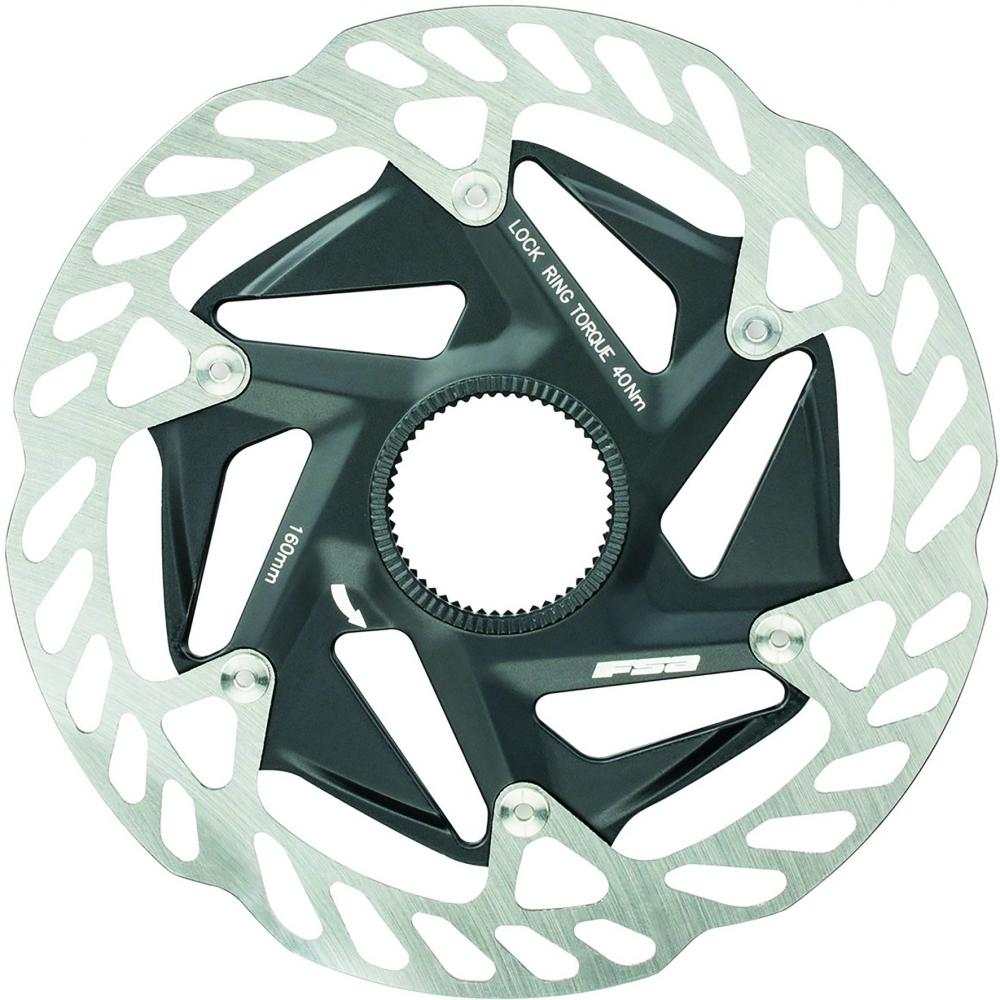 FSA Bremsscheibe K-Force WE Centerlock 160 mm Schwarz/silber - leistungsstarke Bremskontrolle
