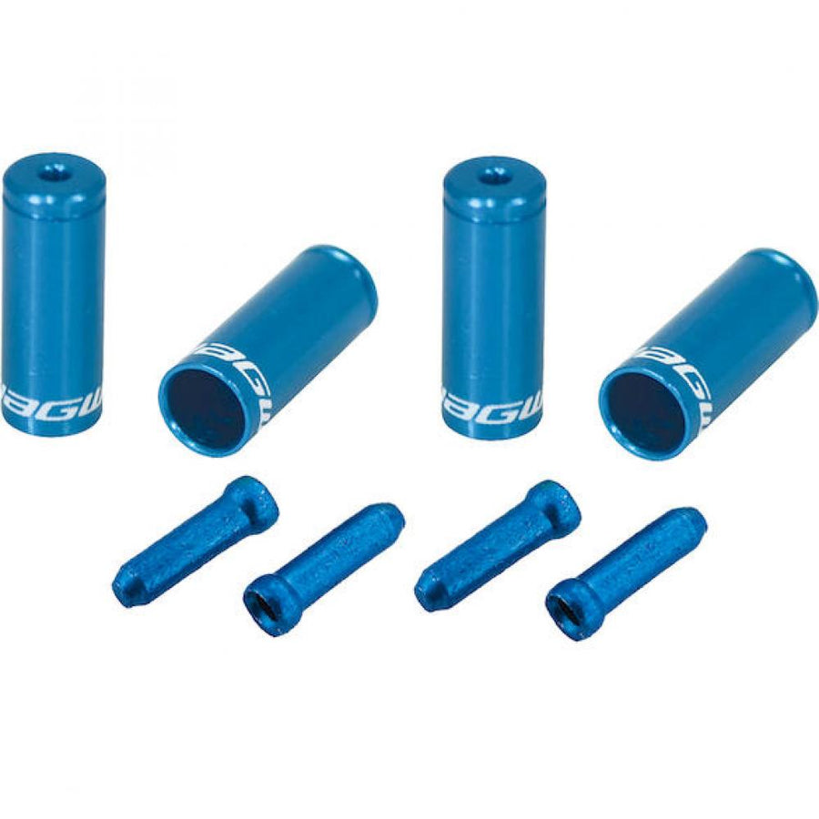 Jagwire Endkappen Combo-Kit CHA018 Blau - 32 offene Endkappen & Zugendhülsen