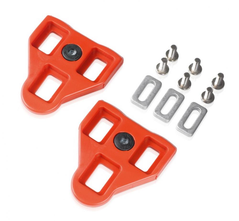 XLC Cleatset PD-X04 rot für Look-Pedale 9° Float, mit Schrauben und Montageplatten.