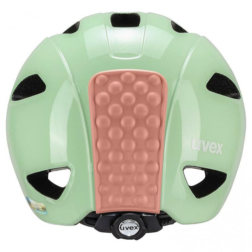 Uvex Oyo Kinderfahrradhelm mint-peach 45-50 cm  Leicht, individuell anpassbar, erweiterbar mit LED-Licht, optimaler Stirn- und Schläfenschutz, herausnehmbares Bärchen-Polster
