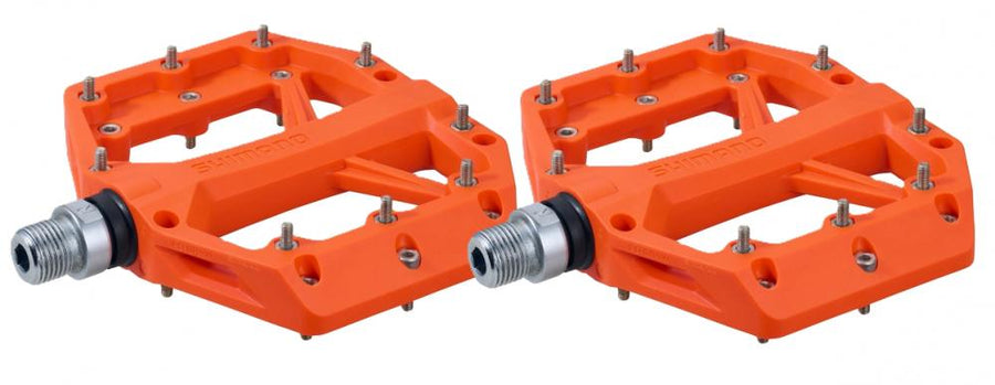 SHIMANO Pedal PD-GR400 Orange Flat Pedal - Flatpedal für Trail-Einsatz, Orange