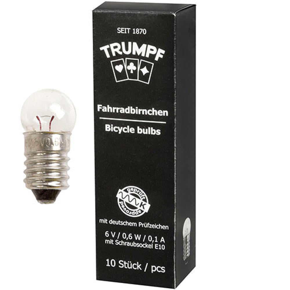 kein Hersteller Glühbirne Messingschlager Glühbirne 6V 0.6W - Ersatzlampen für Rücklicht 10 Stück in Schachtel langlebig und zuverlässig ideal für Fahrräder und E-Bikes - Glühlampe