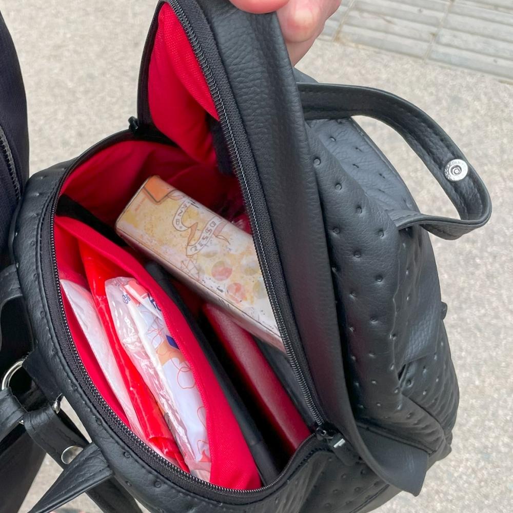 Haberland Rucksack-Lenkertasche Bella schwarz - flexible Lenkertasche & Rucksack
