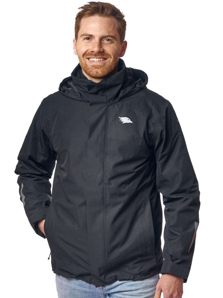 Valkental Jacke 3in1 Smart Jacket wasserdichte Jacke mit Fleece Zipp-In Herren L schwarz