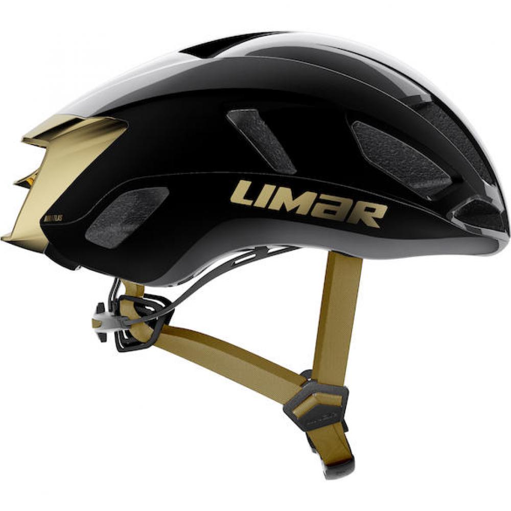 Limar Air Atlas W&B Onix Black Gold L Schwarz/Gold - aerodynamischer Performance-Rennradhelm
