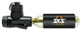 SKS Airbuster CO2-Kartuschenpumpe mit Aluminiumgehäuse - Adapter - Druckdosierventil Kälteschutz Staubschutzkappe inkl. 16g Kartusche und Halter - CO2Kartusche
