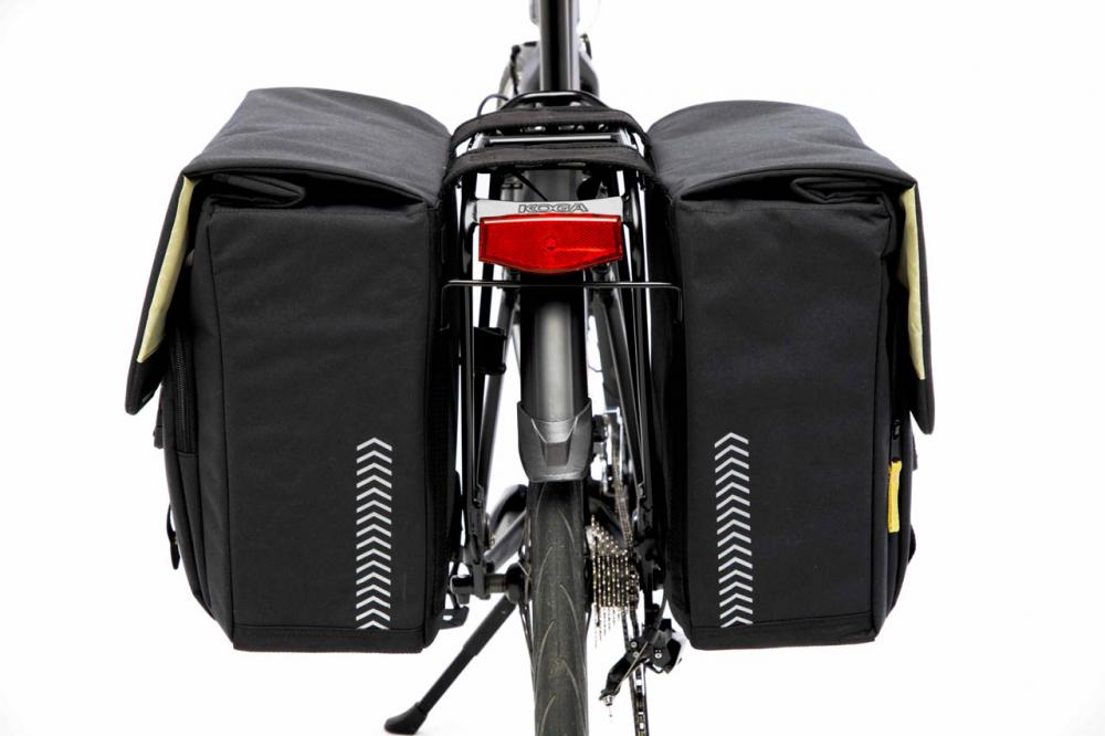 New Looxs Doppelpacktasche Tulum Grey Green Grey - geräumige, wasserabweisende Fahrradtasche