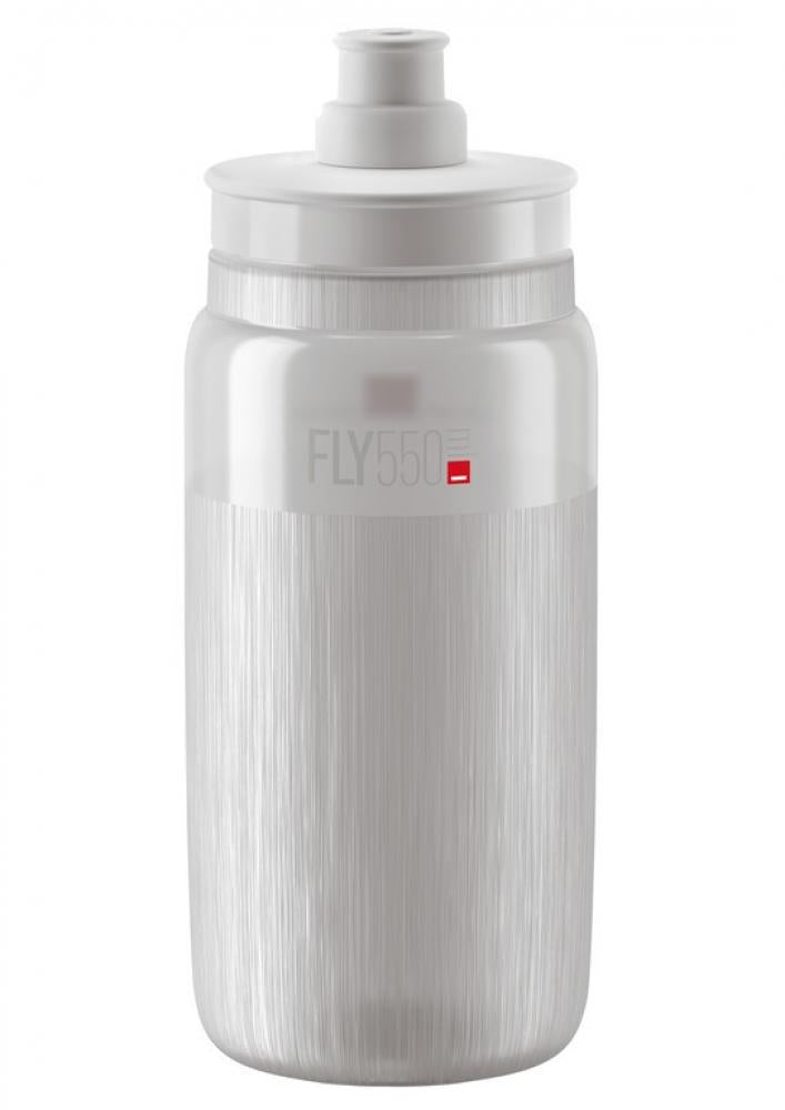 Elite Fly Tex Trinkflasche transparent 550ml, ultraleicht mit ergonomischem Sportverschluss und griffiger Oberfläche.