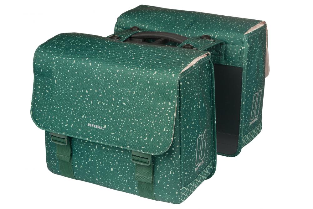 Basil Flair Doppelpacktasche 35 Liter Grün - MIK System Hinterradtasche inkl. Adapterplatte 2.0