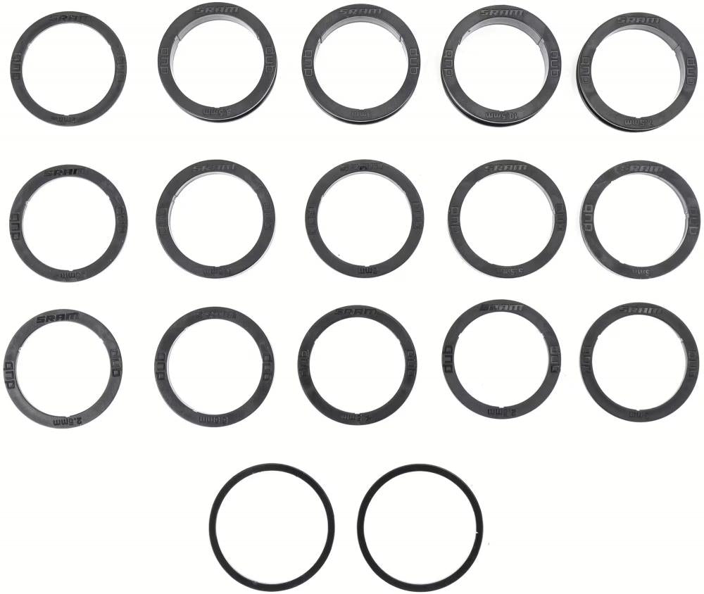 SRAM DUB Innenlager-Spacer Kit V3, MTB/ROAD, zur präzisen Anpassung von DUB-Innenlagern.