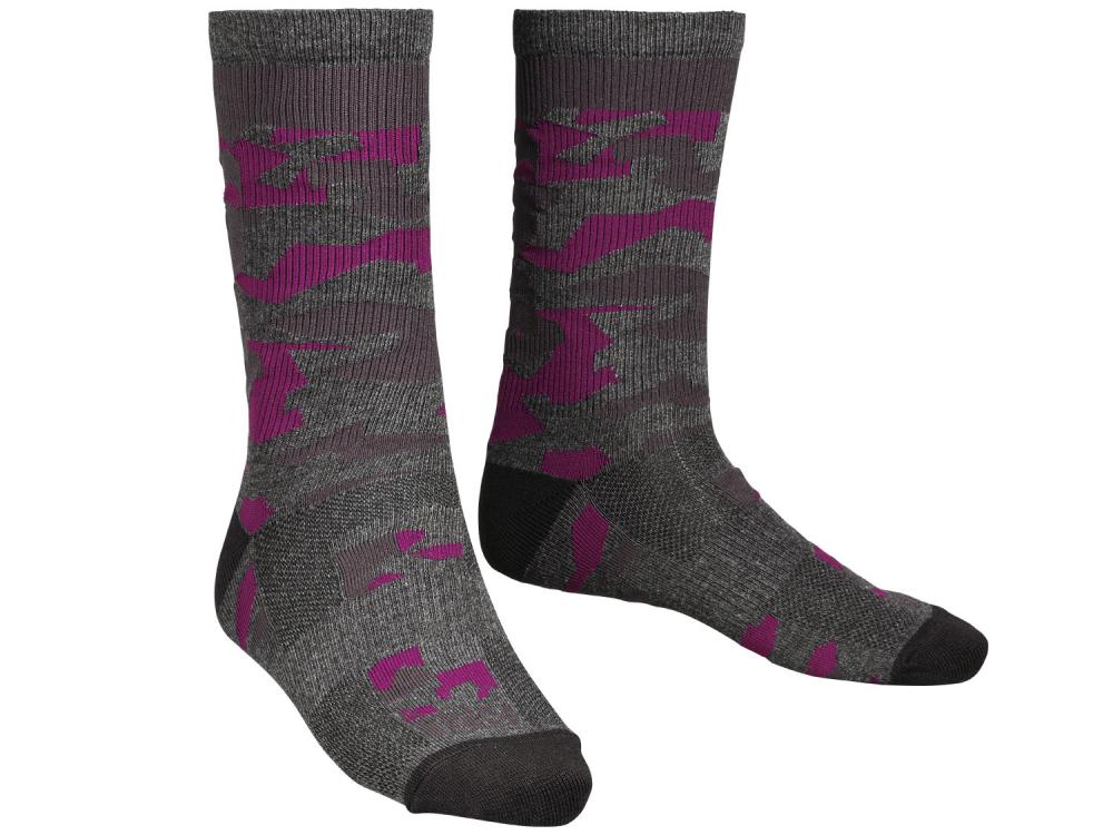 IXS Sports Division iXS Double Socks (2 pairs) L Raisin Camo - atmungsaktive Kompressionssocken