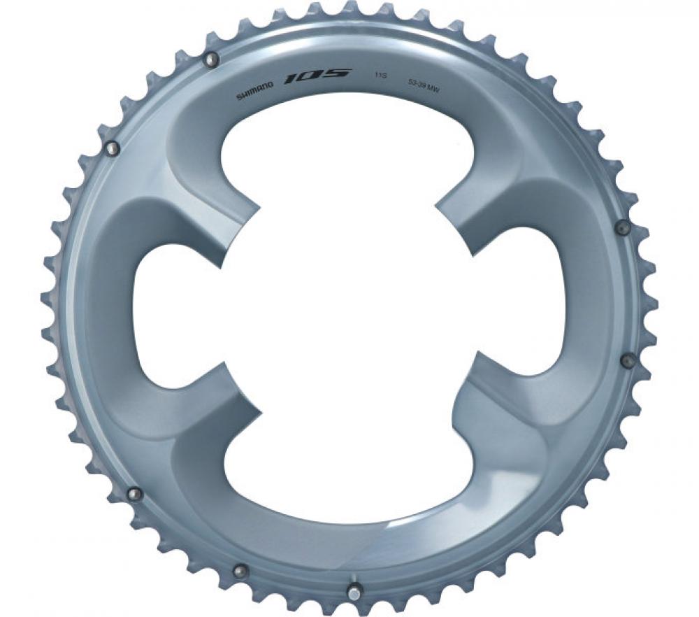 SHIMANO Kettenblatt 105 FC-R7000 53 Zähne Silber - präzise Schaltperformance für Rennrad-Antriebe