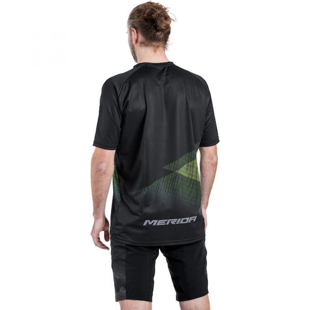 Merida Trikot MTB STRIPE S Schwarz/grün - robustes MTB-Trikot für Trail & Enduro