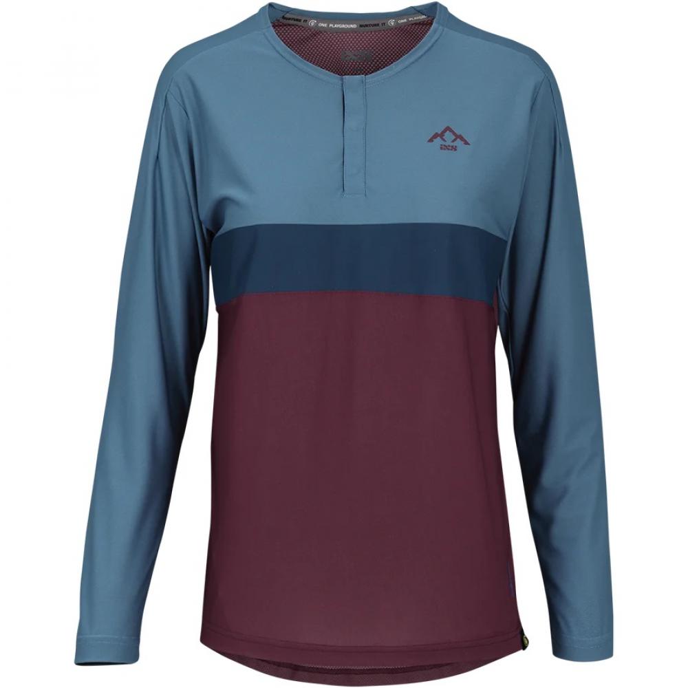 IXS Sports Division iXS Flow XTG Women's Long Sleeve Henley 38 Raisin / Marine - wetterfestes Trail-Shirt