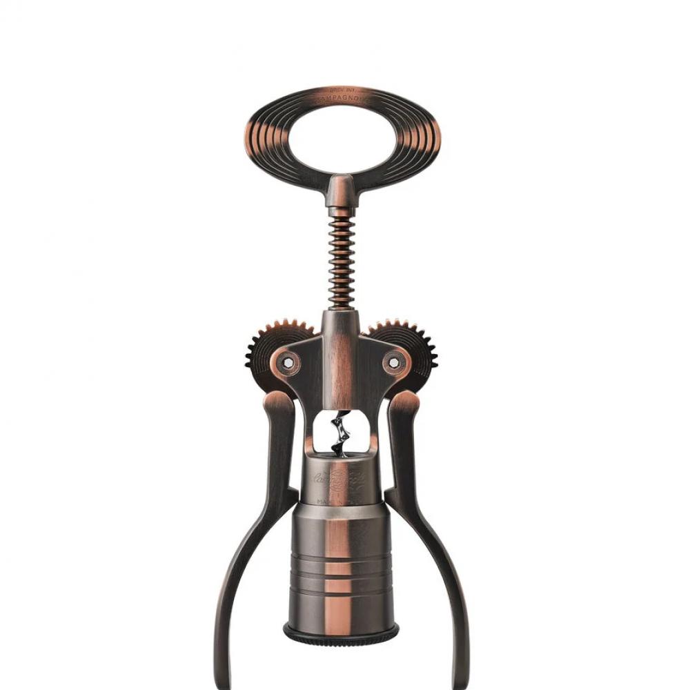 Campagnolo Korkenzieher Big Bronze CTB-BR15  Hochwertiger, in Italien gefertigter Korkenzieher mit selbstzentrierender Teleskop-Glocke und Hebelmechanismus für müheloses Entkorken
